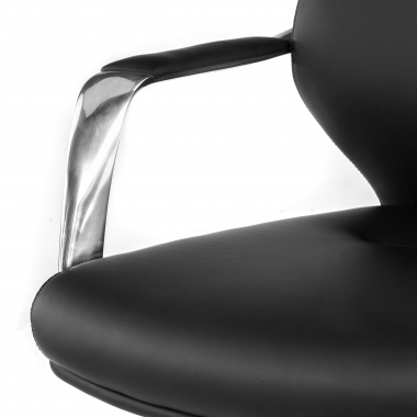 office chair black low back faux leather synthetic leather upholstered armrests 6