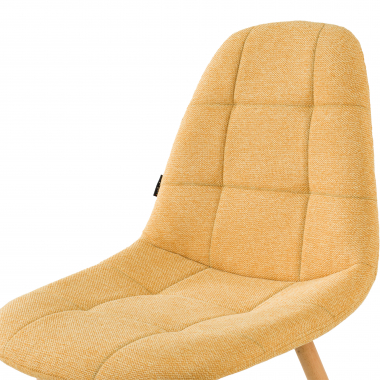 scandinavian chair yellow wooden legs fabric no armrests 6