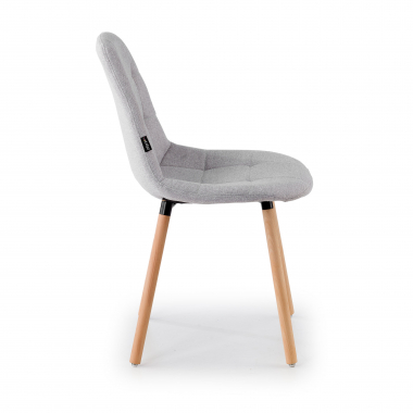 scandinavian chair gray wooden legs fabric no armrests 4