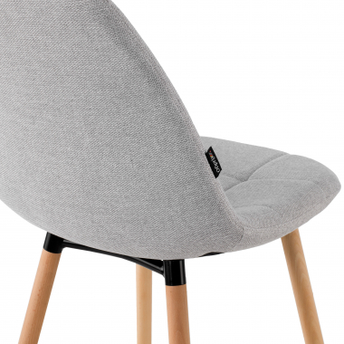 scandinavian chair gray wooden legs fabric no armrests 6