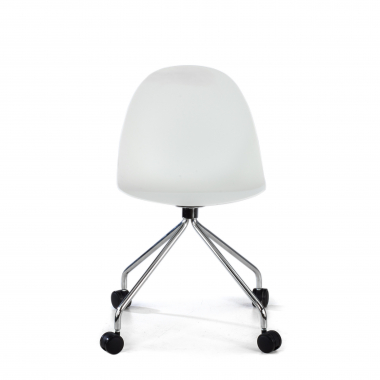 meeting room chair white with casters plastic no armrests 3