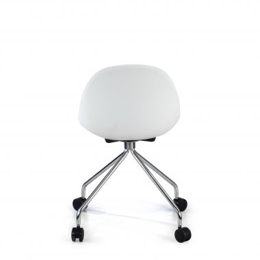 meeting room chair white with casters plastic no armrests 6