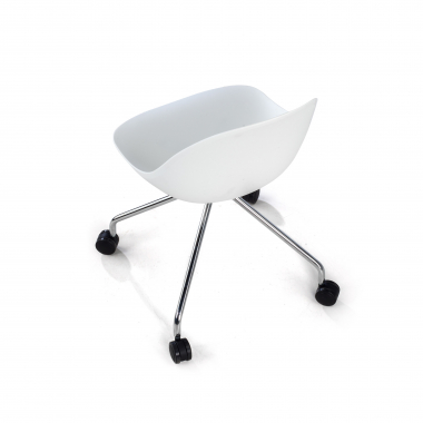 meeting room chair white with casters plastic no armrests 7