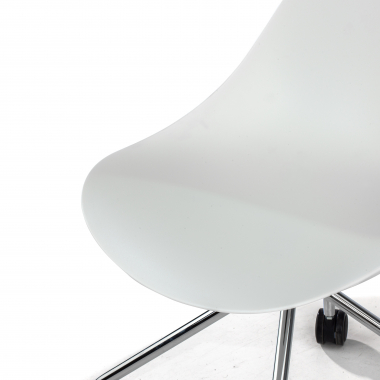 meeting room chair white with casters plastic no armrests 8