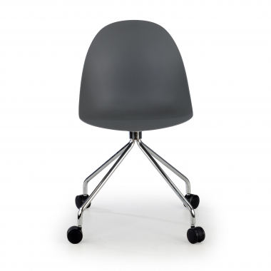 meeting room chair gray with casters plastic no armrests 3