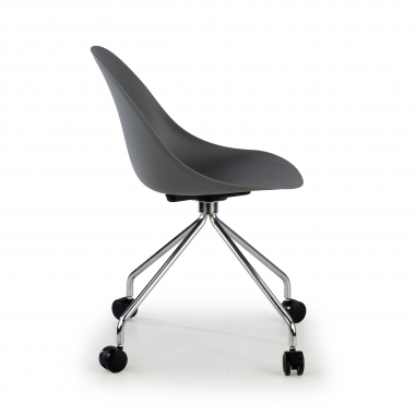 meeting room chair gray with casters plastic no armrests 4