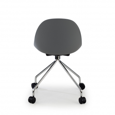 meeting room chair gray with casters plastic no armrests 6