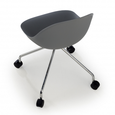 meeting room chair gray with casters plastic no armrests 7