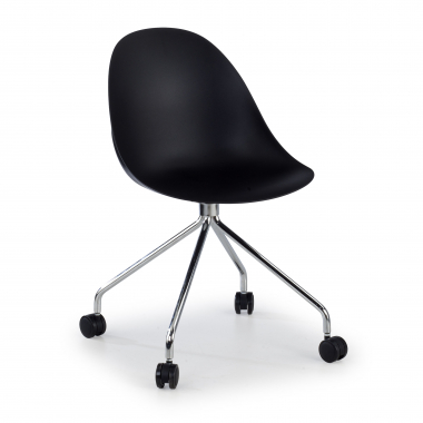 meeting room chair black with casters plastic no armrests 1