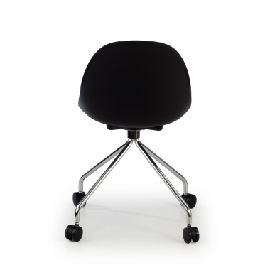 meeting room chair black with casters plastic no armrests 6