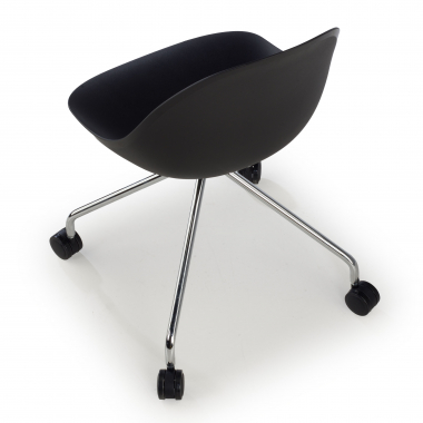 meeting room chair black with casters plastic no armrests 7