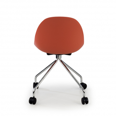 meeting room chair red with casters plastic no armrests 6