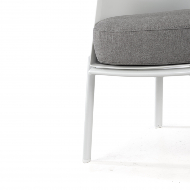 waiting room chair white wooden legs fabric no armrests 8