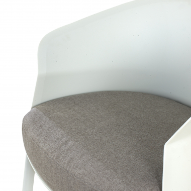waiting room chair white wooden legs fabric no armrests 9