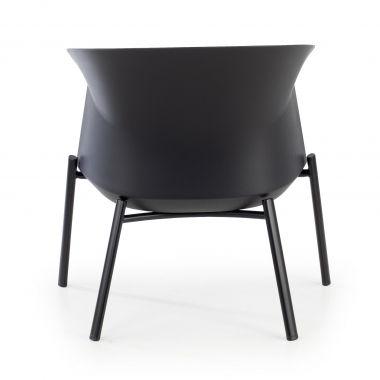 waiting room chair black wooden legs fabric no armrests 6