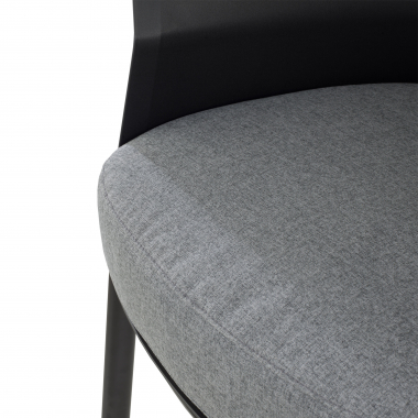 waiting room chair black wooden legs fabric no armrests 8