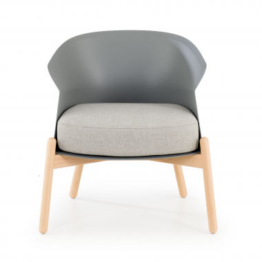 waiting room chair gray metal legs fabric no armrests 3
