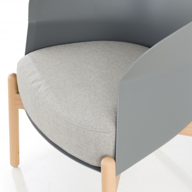 waiting room chair gray metal legs fabric no armrests 5