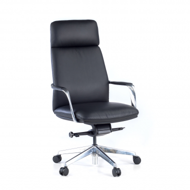 office chair black prestige natural skin upholstered armrests 1