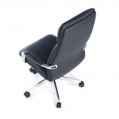 office chair black prestige natural skin upholstered armrests 8