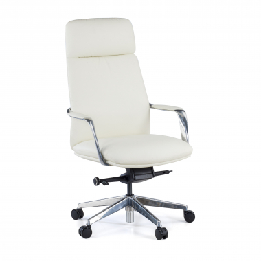 office chair white prestige natural skin upholstered armrests 1