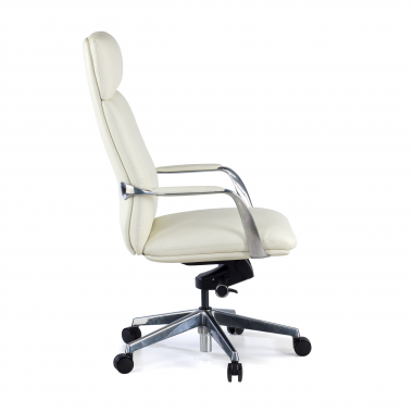 office chair white prestige natural skin upholstered armrests 4