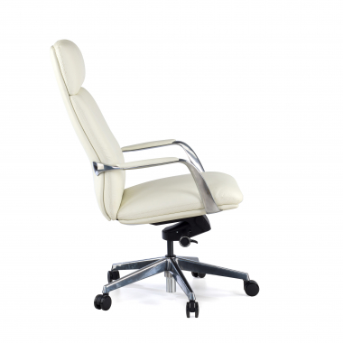 office chair white prestige natural skin upholstered armrests 6