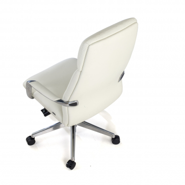 office chair white prestige natural skin upholstered armrests 8