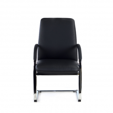 visitor chair black prestige natural skin upholstered armrests 3