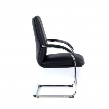 visitor chair black prestige natural skin upholstered armrests 4