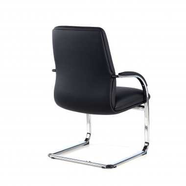 visitor chair black prestige natural skin upholstered armrests 5