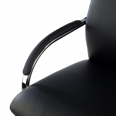 visitor chair black prestige natural skin upholstered armrests 8