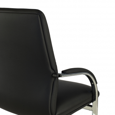 visitor chair black prestige natural skin upholstered armrests 6