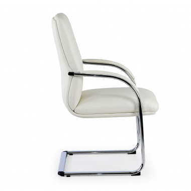 visitor chair white prestige natural skin upholstered armrests 4