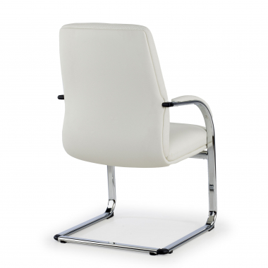 visitor chair white prestige natural skin upholstered armrests 7