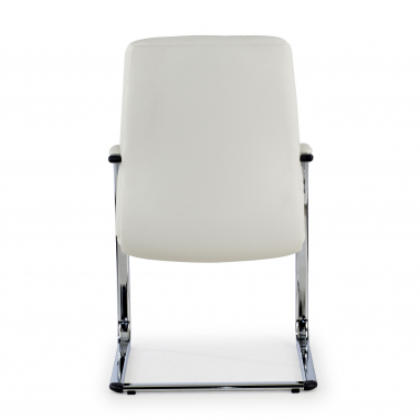 visitor chair white prestige natural skin upholstered armrests 9