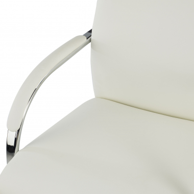 visitor chair white prestige natural skin upholstered armrests 6