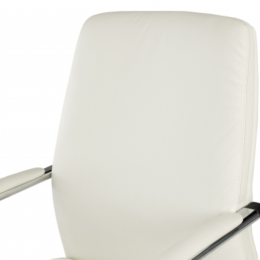 visitor chair white prestige natural skin upholstered armrests 8
