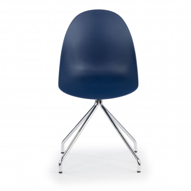 meeting room chair blue pyramid base plastic no armrests 3