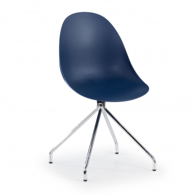 meeting room chair blue pyramid base plastic no armrests 1