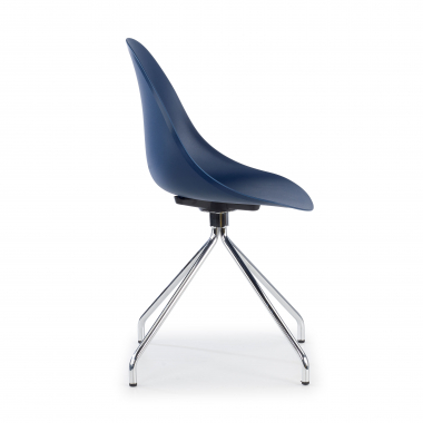 meeting room chair blue pyramid base plastic no armrests 4
