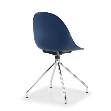 meeting room chair blue pyramid base plastic no armrests 6