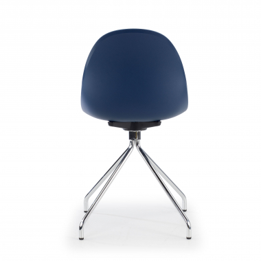 meeting room chair blue pyramid base plastic no armrests 7