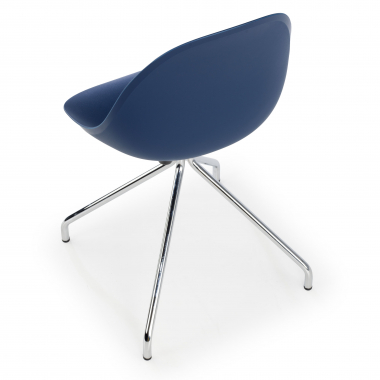 meeting room chair blue pyramid base plastic no armrests 8