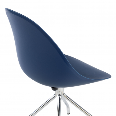 meeting room chair blue pyramid base plastic no armrests 9