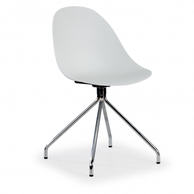 meeting room chair white pyramid base plastic no armrests 1