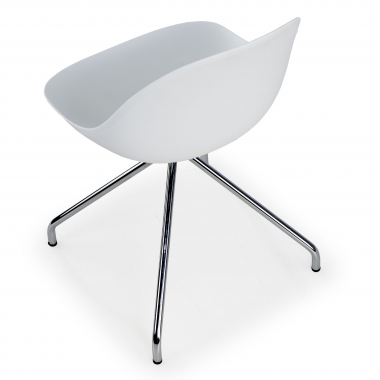 meeting room chair white pyramid base plastic no armrests 7