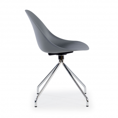 meeting room chair gray pyramid base plastic no armrests 4