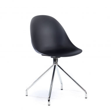 meeting room chair black pyramid base plastic no armrests 1