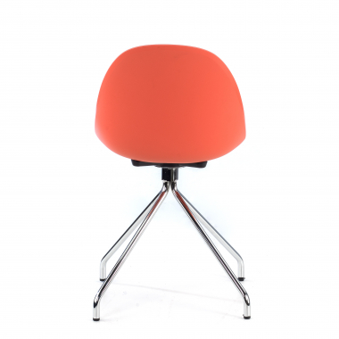 meeting room chair red pyramid base plastic no armrests 8